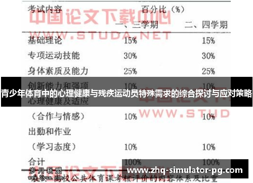 青少年体育中的心理健康与残疾运动员特殊需求的综合探讨与应对策略 青少年体育中的心理健康与残疾运动员特殊需求的综合探讨与应对策略
